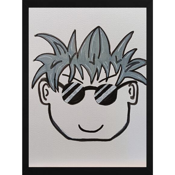 Satoru Gojo Jujutsu Kaisen Anime Manga Kawaii Fan Art 9x12 Inch Acrylic Painting - Picture 1 of 2